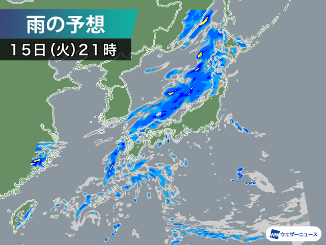 今夜は日本海側で雨が強まる　明日も広い範囲で傘が活躍