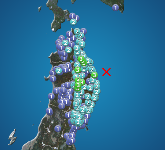 岩手県沖でM5.2の地震　青森県と岩手県で震度3　津波の心配なし