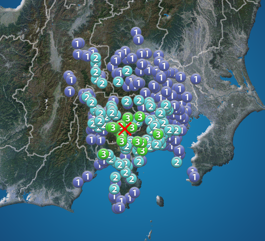 山梨県東部・富士五湖でM4.6の地震　神奈川・静岡・山梨で震度3　津波の心配なし