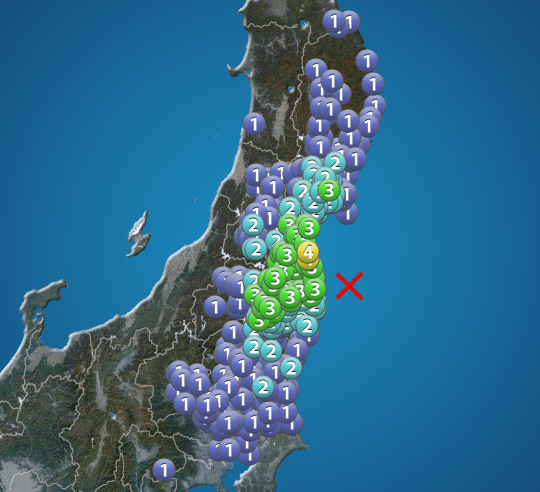 福島県沖でM5.0の地震　最大震度4　津波の心配なし