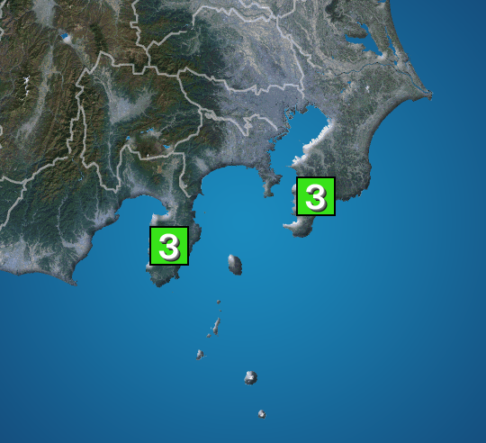 千葉県南東沖でM4.8の地震　千葉県と静岡県で震度3　津波の心配なし