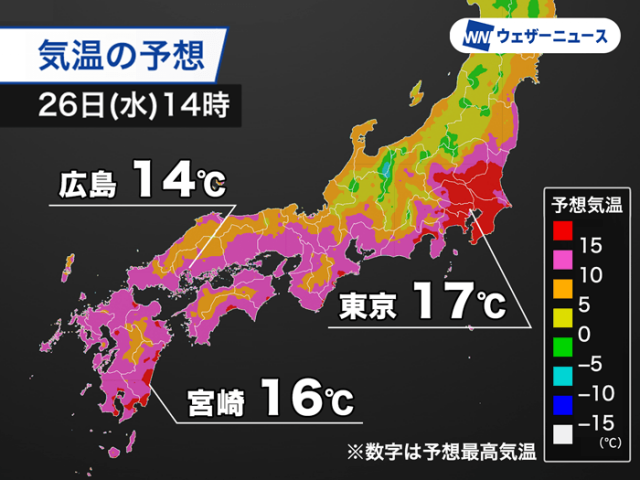 今日は関東など太平洋側で気温上昇　4月上旬並みの陽気に