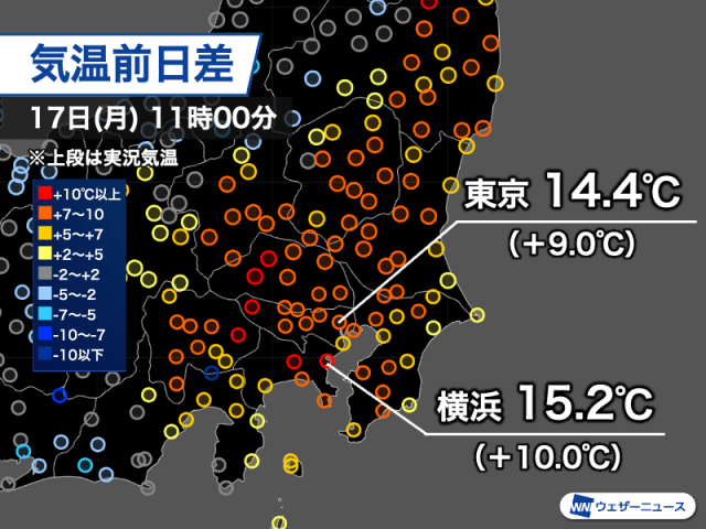 関東は急ピッチで気温上昇　雨上がりで花粉は大量飛散のおそれ