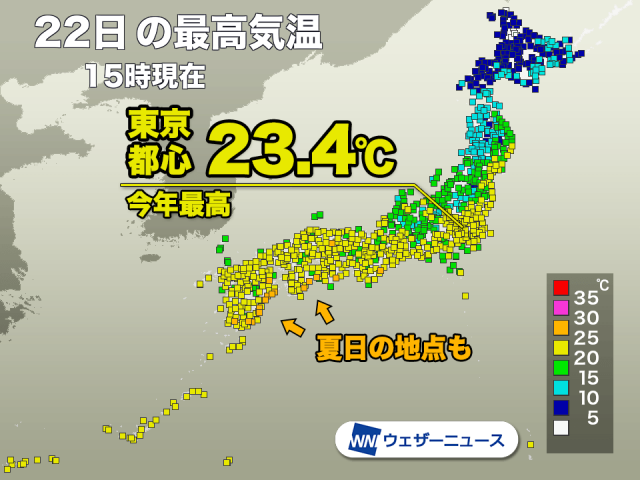 きょうは各地で今春一番の気温上昇　あす日曜日も春本番の陽気が続く