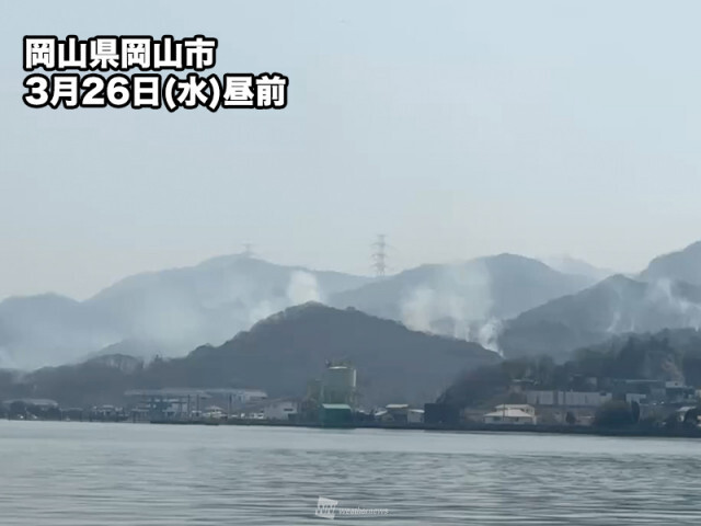 山林火災の発生した西日本は風がやや強い 明日は広範囲で恵みの雨予想