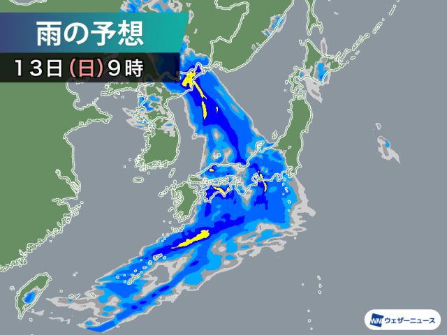 西日本でやや強い雨　今夜にかけ東海や関東でも強雨・落雷のおそれ