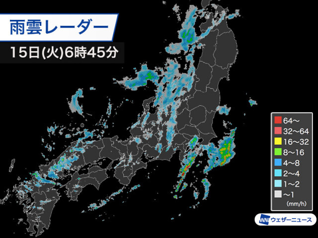 関東の雨は午前中がピーク　大気の状態が不安定で強雨や雷雨に注意
