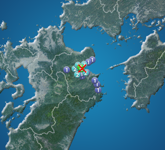 大分県中部でM3.7の地震　別府市で震度3　津波の心配なし