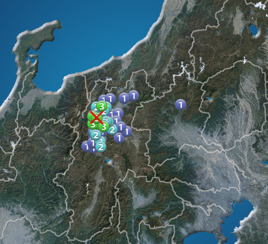 長野県北部でM3.7の地震　最大震度3　津波の心配なし