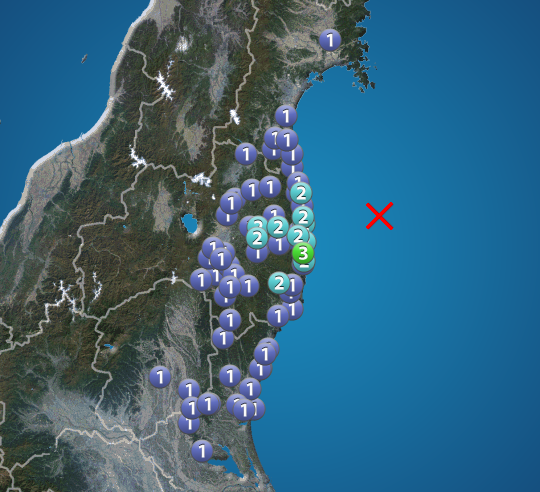 福島県沖でM4.3の地震　最大震度3　津波の心配なし